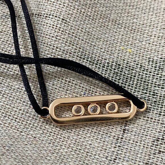 Messika Black Bracelet With Diamond Pendant - Picture 6 of 6